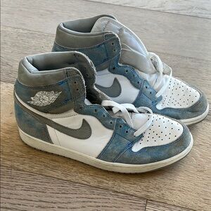 Nike Air Jordan High Top Blue and White Athletic Shoes
